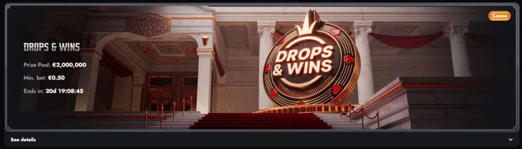 drops and wins gransino casino tournament